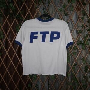 Medium - Vintage Y2K FTP F**K the population ringer t-shirt